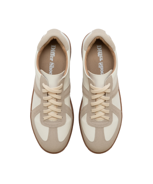 DIFFERSHOE(ディファーシュー)の「メンズ ドイツ軍 スニーカー 7CM(スニーカー・メンズ・ベージュ・25cm/26cm/27cm/28cm)」の2枚目の写真