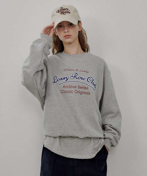 LOSSYROW(ロッシロー)の「LOSSY Archive Logo Sweatshirt Gray(スウェット・レディース・グレー・FREE)」の3枚目の写真