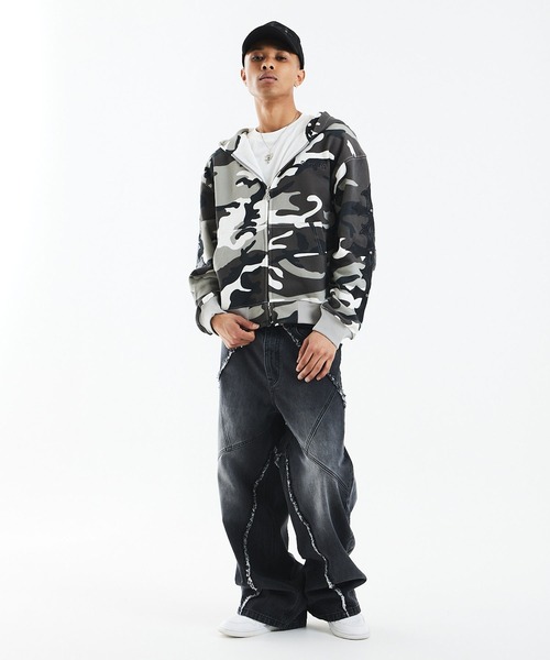 SUPPLIER（サプライヤー）の「ジップフーディ｜Cross Zip Hoodie V2｜SUPPLIER（パーカー・メンズ・ブラック/グレー/グレー系カモフラージュ・SMALL/MEDIUM/XX-LARGE/X-LARGE/LARGE）」の20枚目の写真