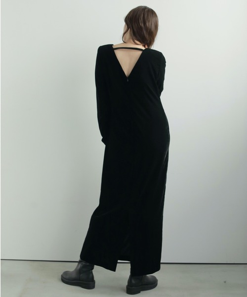 anuke（アンヌーク）の「Velour Pencil Onepiece（ワンピース・レディース・ブラック・36inch/38inch）」の7枚目の写真