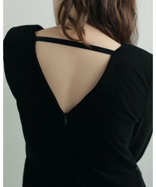anuke（アンヌーク）の「Velour Pencil Onepiece（ワンピース・レディース・ブラック・36inch/38inch）」の11枚目の写真