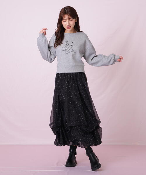 JILL by JILL STUART（ジルバイジルスチュアート）の「◇シアータックバルーンスカート（スカート・レディース・ブラック系その他/ブルー/ホワイト・FREE）」の9枚目の写真