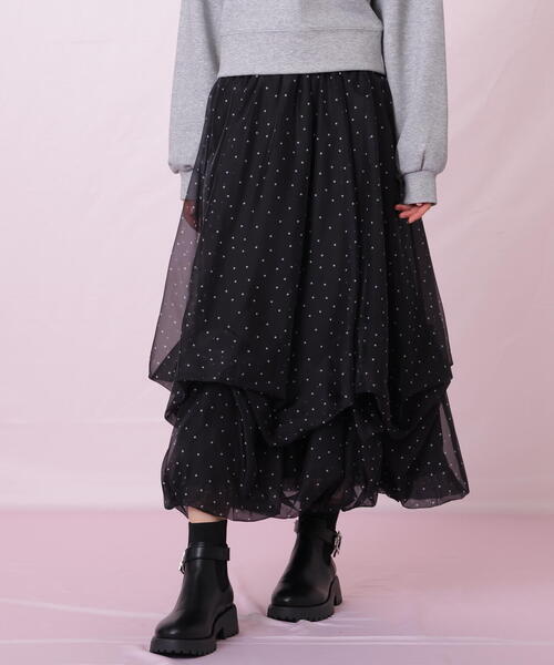 JILL by JILL STUART（ジルバイジルスチュアート）の「◇シアータックバルーンスカート（スカート・レディース・ブラック系その他/ブルー/ホワイト・FREE）」の11枚目の写真