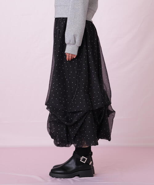 JILL by JILL STUART（ジルバイジルスチュアート）の「◇シアータックバルーンスカート（スカート・レディース・ブラック系その他/ブルー/ホワイト・FREE）」の13枚目の写真