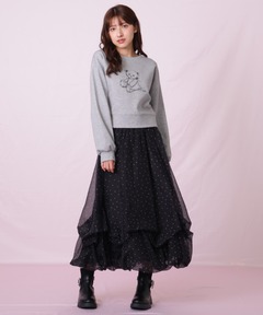 セール】ティアードチュールラインストーンスカート（スカート）｜Mila