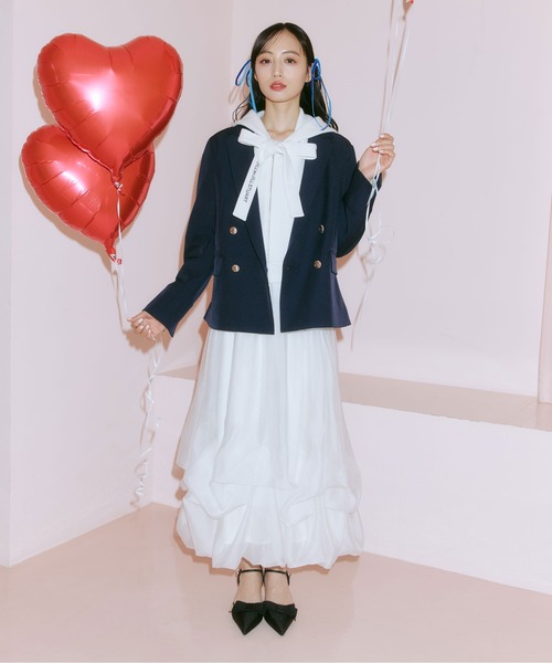 JILL by JILL STUART（ジルバイジルスチュアート）の「◇シアータックバルーンスカート（スカート・レディース・ブラック系その他/ブルー/ホワイト・FREE）」の4枚目の写真