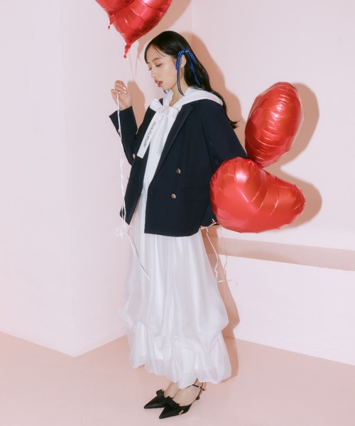 JILL by JILL STUART（ジルバイジルスチュアート）の「◇シアータックバルーンスカート（スカート・レディース・ブラック系その他/ブルー/ホワイト・FREE）」の5枚目の写真