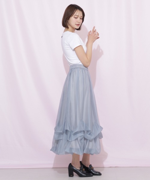 JILL by JILL STUART（ジルバイジルスチュアート）の「◇シアータックバルーンスカート（スカート・レディース・ブラック系その他/ブルー/ホワイト・FREE）」の10枚目の写真