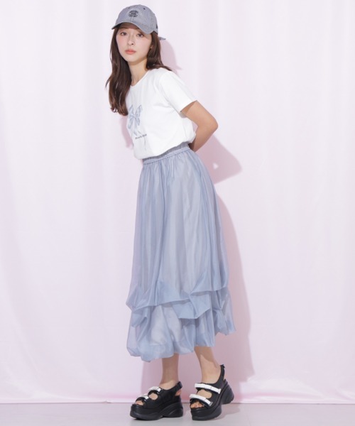 JILL by JILL STUART（ジルバイジルスチュアート）の「◇シアータックバルーンスカート（スカート・レディース・ブラック系その他/ブルー/ホワイト・FREE）」の15枚目の写真