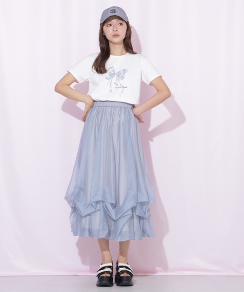 JILL by JILL STUART（ジルバイジルスチュアート）の「◇シアータックバルーンスカート（スカート・レディース・ブラック系その他/ブルー/ホワイト・FREE）」の18枚目の写真