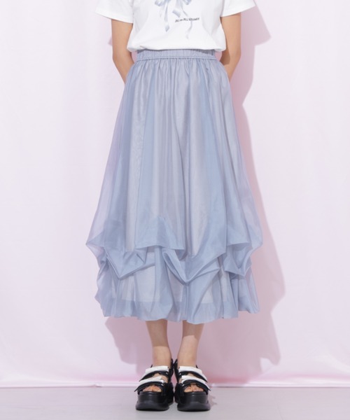 JILL by JILL STUART（ジルバイジルスチュアート）の「◇シアータックバルーンスカート（スカート・レディース・ブラック系その他/ブルー/ホワイト・FREE）」の13枚目の写真