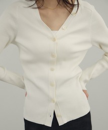 SALON adam et rope' | シルクリブVネックカーディガン(カーディガン/ボレロ)