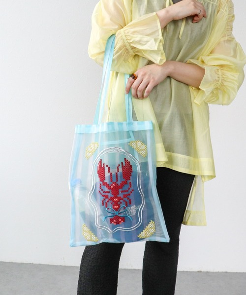 Three Four Time（ｽﾘｰﾌｫｰﾀｲﾑ）の「【Casselini】チュール刺繍トート（トートバッグ・レディース・ブルー/ブラック/アイボリー/レッド・FREE）」の16枚目の写真