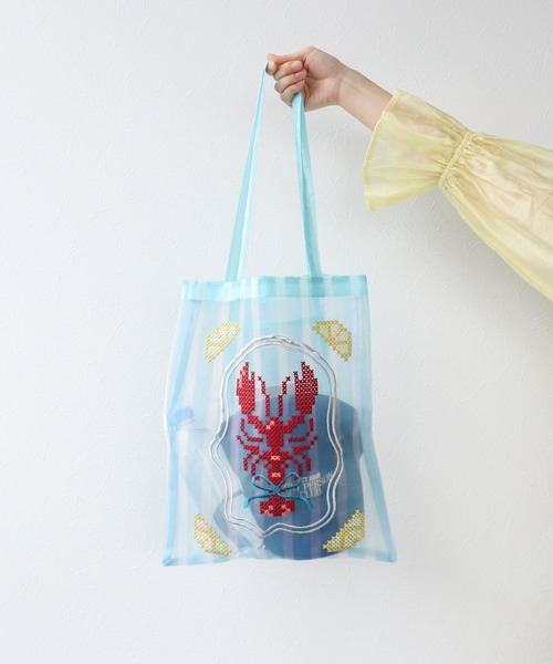 Three Four Time（ｽﾘｰﾌｫｰﾀｲﾑ）の「【Casselini】チュール刺繍トート（トートバッグ・レディース・ブルー/ブラック/アイボリー/レッド・FREE）」の17枚目の写真