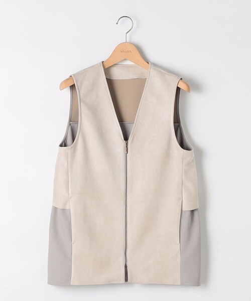 MICO COULIER（ミコクリエ）の「《セレモニー対応》ダブルフェイスフェイクスエードジレ（ブルゾン・レディース・グレイッシュベージュ/チャコールグレー・38）」の16枚目の写真