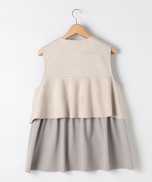 MICO COULIER（ミコクリエ）の「《セレモニー対応》ダブルフェイスフェイクスエードジレ（ブルゾン・レディース・グレイッシュベージュ/チャコールグレー・38）」の15枚目の写真