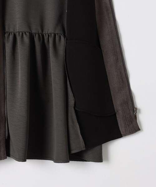 MICO COULIER（ミコクリエ）の「《セレモニー対応》ダブルフェイスフェイクスエードジレ（ブルゾン・レディース・グレイッシュベージュ/チャコールグレー・38）」の4枚目の写真