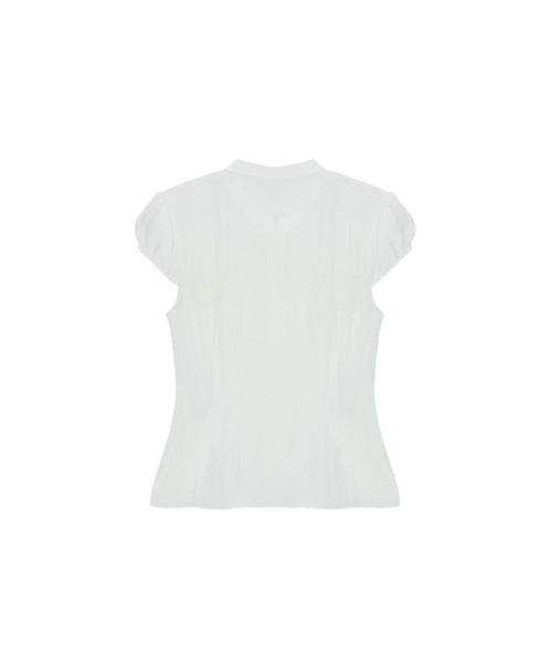 SALAD BAGUNI(サラダバグニ)の「Sheer cap sleeve blouse - white(シャツ/ブラウス・レディース・その他・FREE)」の2枚目の写真