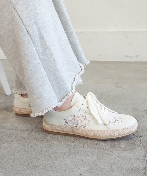 あしながおじさん（アシナガオジサン）の「ジュートメッシュスニーカー　5110003（スニーカー・レディース・ブラック/オフホワイト・23.5cm/23cm/22.5cm/24.5cm/24cm）」の9枚目の写真