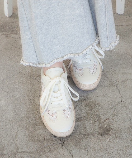 あしながおじさん（アシナガオジサン）の「ジュートメッシュスニーカー　5110003（スニーカー・レディース・ブラック/オフホワイト・23.5cm/23cm/22.5cm/24.5cm/24cm）」の10枚目の写真