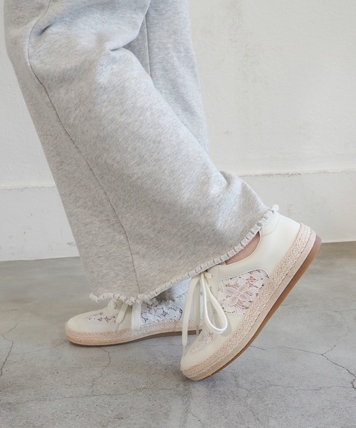 あしながおじさん（アシナガオジサン）の「ジュートメッシュスニーカー　5110003（スニーカー・レディース・ブラック/オフホワイト・23.5cm/23cm/22.5cm/24.5cm/24cm）」の11枚目の写真