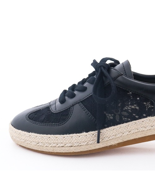 あしながおじさん（アシナガオジサン）の「ジュートメッシュスニーカー　5110003（スニーカー・レディース・ブラック/オフホワイト・23.5cm/23cm/22.5cm/24.5cm/24cm）」の22枚目の写真