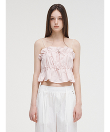 Shirring Stopper Sleeveless Blouse Pink
