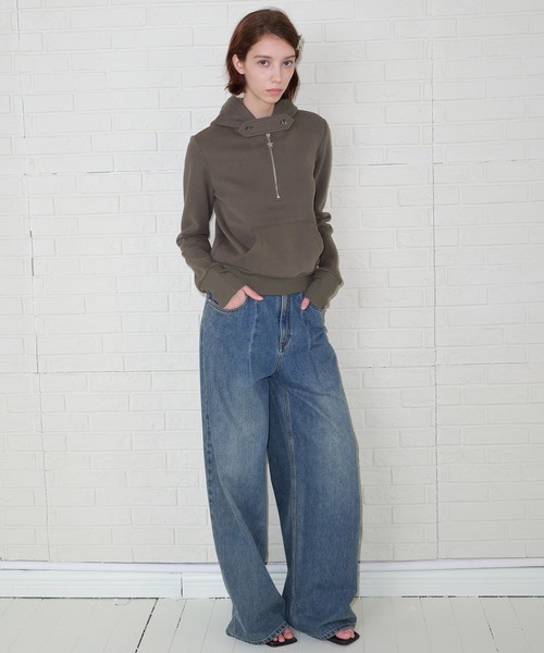 SOLWEIGE(ソルヴェイグ)の「【SOLWEIGE】ウォッシュド加工 ヴィンテージ風 ワイドデニムパンツ(デニムパンツ・レディース・インディゴブルー・S/XS/M)」の10枚目の写真
