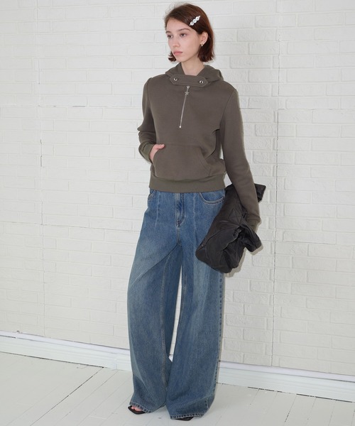 SOLWEIGE(ソルヴェイグ)の「【SOLWEIGE】ウォッシュド加工 ヴィンテージ風 ワイドデニムパンツ(デニムパンツ・レディース・インディゴブルー・S/XS/M)」の11枚目の写真