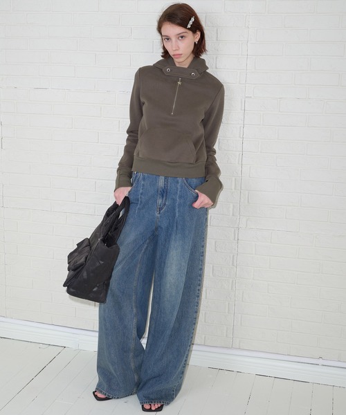 SOLWEIGE(ソルヴェイグ)の「【SOLWEIGE】ウォッシュド加工 ヴィンテージ風 ワイドデニムパンツ(デニムパンツ・レディース・インディゴブルー・S/XS/M)」の12枚目の写真