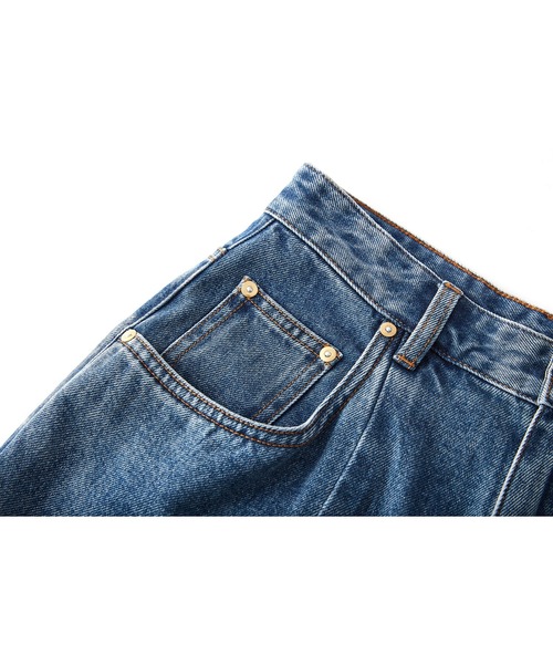 SOLWEIGE(ソルヴェイグ)の「【SOLWEIGE】ウォッシュド加工 ヴィンテージ風 ワイドデニムパンツ(デニムパンツ・レディース・インディゴブルー・S/XS/M)」の3枚目の写真