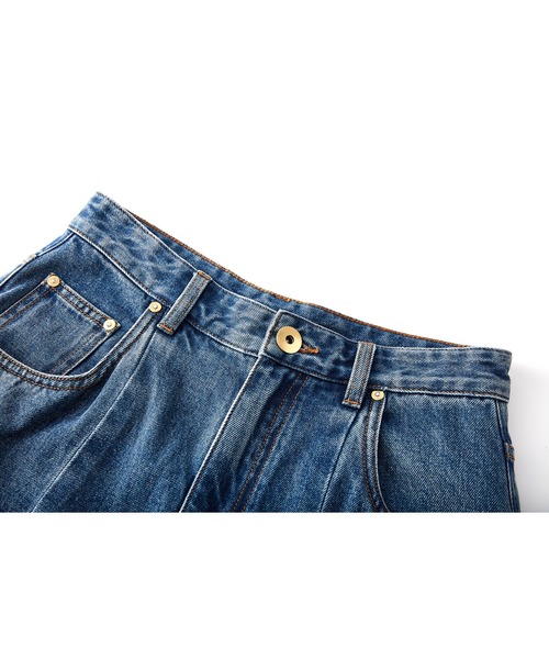 SOLWEIGE(ソルヴェイグ)の「【SOLWEIGE】ウォッシュド加工 ヴィンテージ風 ワイドデニムパンツ(デニムパンツ・レディース・インディゴブルー・S/XS/M)」の4枚目の写真