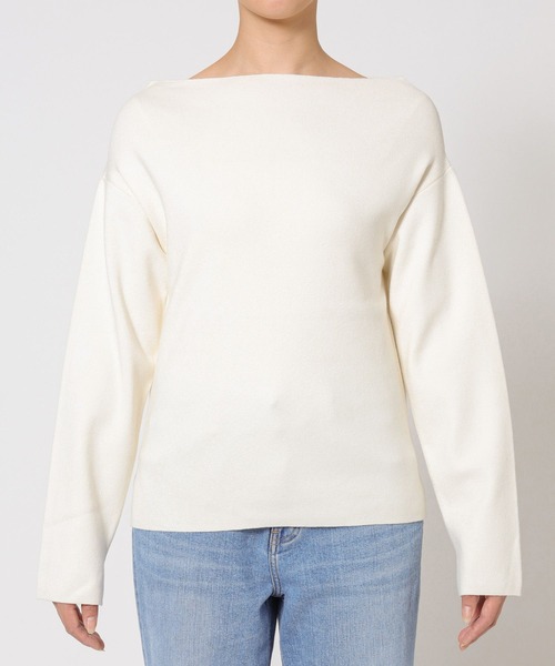 BABYLONE（バビロン）の「COWOオフショルプルオーバー（ニット/セーター・レディース・オフホワイト/ネイビー/ベージュ・フリー）」の9枚目の写真