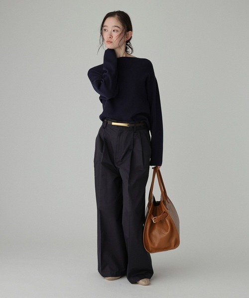 BABYLONE（バビロン）の「COWOオフショルプルオーバー（ニット/セーター・レディース・オフホワイト/ネイビー/ベージュ・フリー）」の6枚目の写真