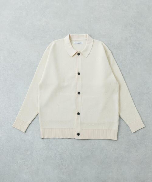 URBAN RESEARCH（アーバンリサーチ）の「モールリュクスポロカーディガン（カーディガン/ボレロ・メンズ・アイボリー/チャコールグレー/ブラック・MEDIUM/LARGE）」の2枚目の写真
