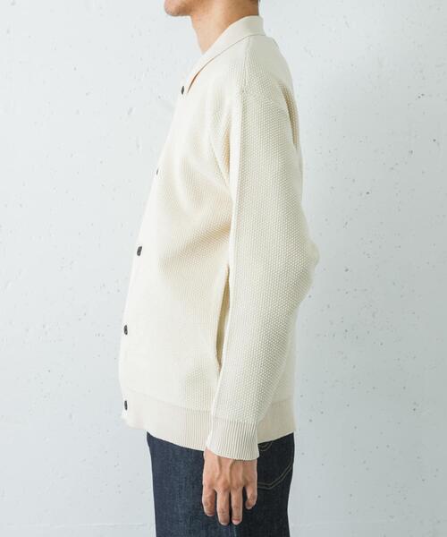 URBAN RESEARCH（アーバンリサーチ）の「モールリュクスポロカーディガン（カーディガン/ボレロ・メンズ・アイボリー/チャコールグレー/ブラック・MEDIUM/LARGE）」の5枚目の写真