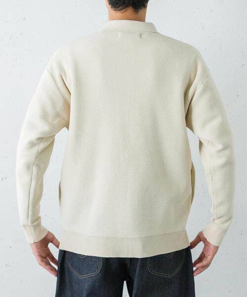 URBAN RESEARCH（アーバンリサーチ）の「モールリュクスポロカーディガン（カーディガン/ボレロ・メンズ・アイボリー/チャコールグレー/ブラック・MEDIUM/LARGE）」の6枚目の写真