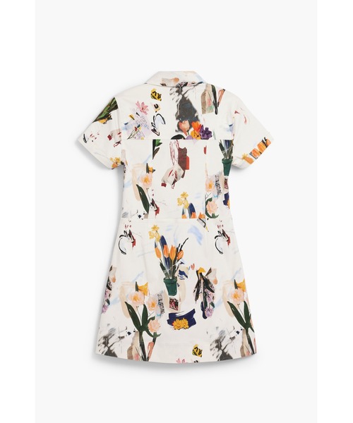 Desigual（デシグアル）の「花柄コラージュプリント 半袖シャツドレス ワンピース（ワンピース・レディース・ホワイト・S/L/XL/XS/M）」の4枚目の写真