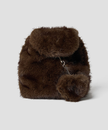 TTUDEMENT（トュードメント）の「FAUX FUR CHAIN STRAP BACKPACK BROWN（バックパック/リュック）」