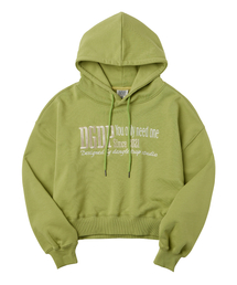 DANGLEDROP（ダングルドロップ）の「DGDP YOU NEED刺繍クロップフードオリーブグリーン（パーカー）」