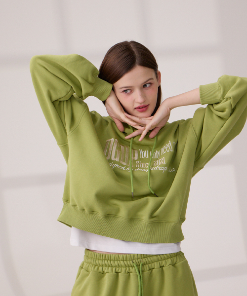DANGLEDROP(ダングルドロップ)の「DGDP YOU NEED刺繍クロップフードオリーブグリーン(パーカー・レディース・その他・S/M)」の13枚目の写真