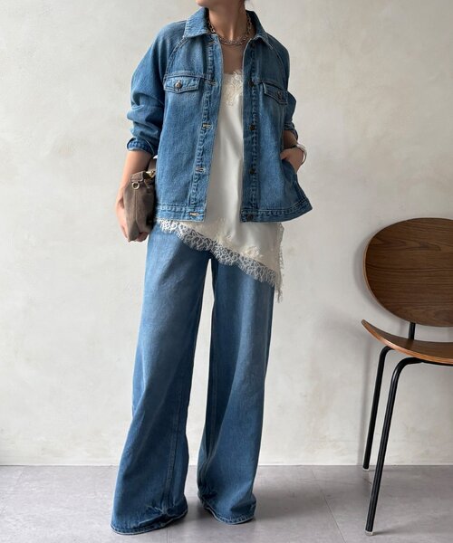 DouDou（ドゥドゥ）の「ショート丈アシメレースキャミ（シャツ/ブラウス・レディース・グレー/ブラック/アイボリー・FREE）」の6枚目の写真