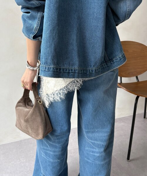 DouDou（ドゥドゥ）の「ショート丈アシメレースキャミ（シャツ/ブラウス・レディース・グレー/ブラック/アイボリー・FREE）」の15枚目の写真