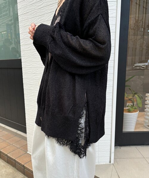 DouDou(ドゥドゥ)の「【SAKURA企画カラーあり】ショート丈アシメレースキャミ(シャツ/ブラウス・レディース・グレー/ブラック/アイボリー/ブラック系その他/ホワイト系その他・FREE)」の15枚目の写真