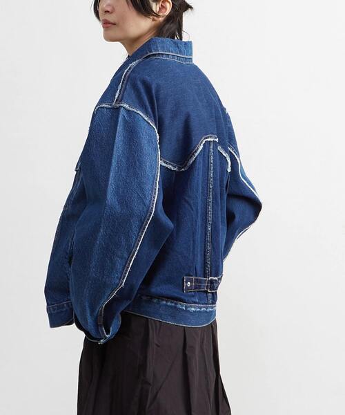 CONVERSE TOKYO(コンバーストウキョウ)の「DENIM SWITCHING JACKET(デニムジャケット・レディース・ブラック/インディゴブルー・MEDIUM/SMALL)」の5枚目の写真