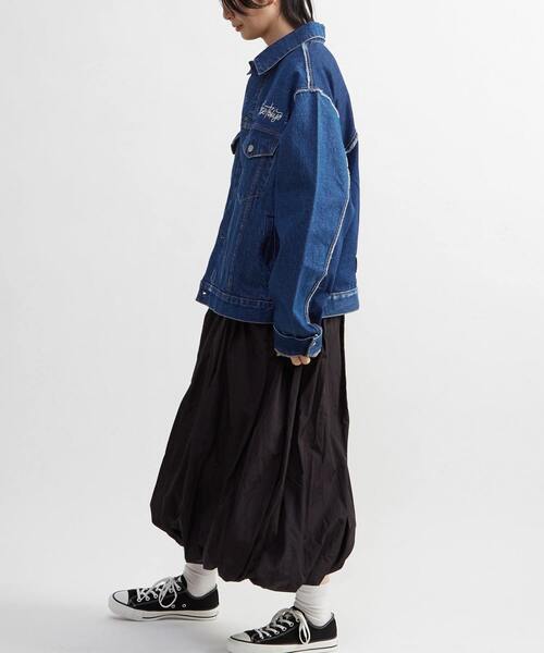 CONVERSE TOKYO(コンバーストウキョウ)の「DENIM SWITCHING JACKET(デニムジャケット・レディース・ブラック/インディゴブルー・MEDIUM/SMALL)」の6枚目の写真