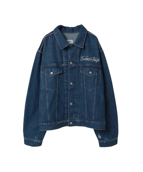 CONVERSE TOKYO(コンバーストウキョウ)の「DENIM SWITCHING JACKET(デニムジャケット・レディース・ブラック/インディゴブルー・MEDIUM/SMALL)」の9枚目の写真