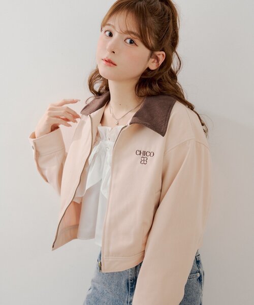Chico（チコ）の「【セットアップ対応】襟配色ジップジャケット