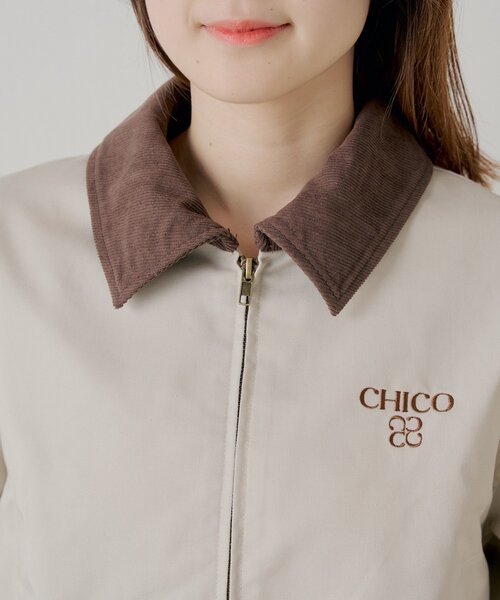 Chico（チコ）の「【セットアップ対応】襟配色ジップジャケット