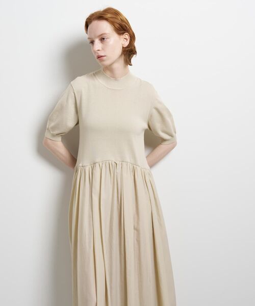 LANVIN en Bleu（ランバンオンブルー）の「ニットドッキングワンピース（ワンピース・レディース・ブラウン/ネイビー/オフホワイト/ブラック・38/36）」の2枚目の写真